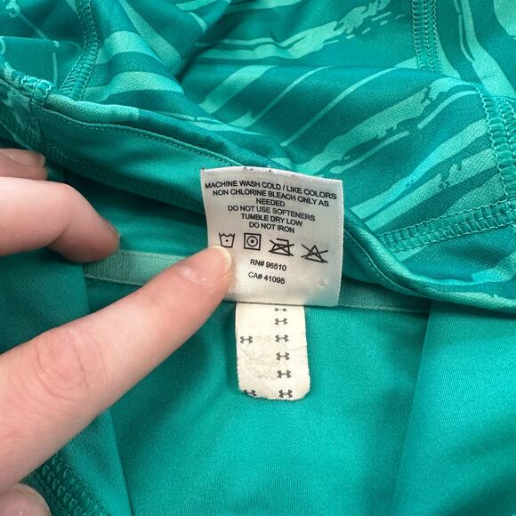 Under Armour Womens M Green‎ Striped Kangaroo Pocket Pullover Preppy Hoodie - Picture 6 of 8